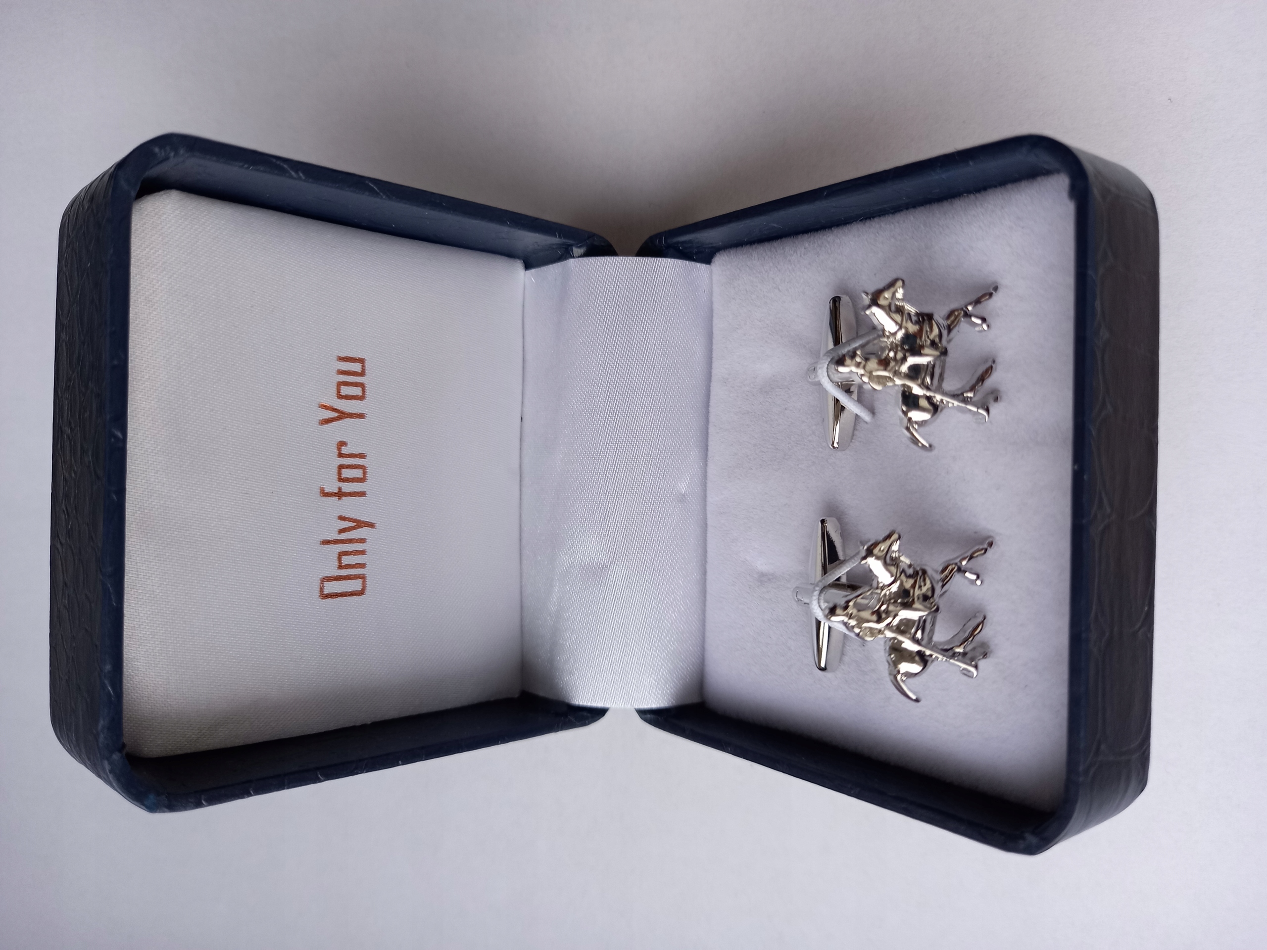 Stříbrné manžetové knoflíčky Hra na polo Jezdec