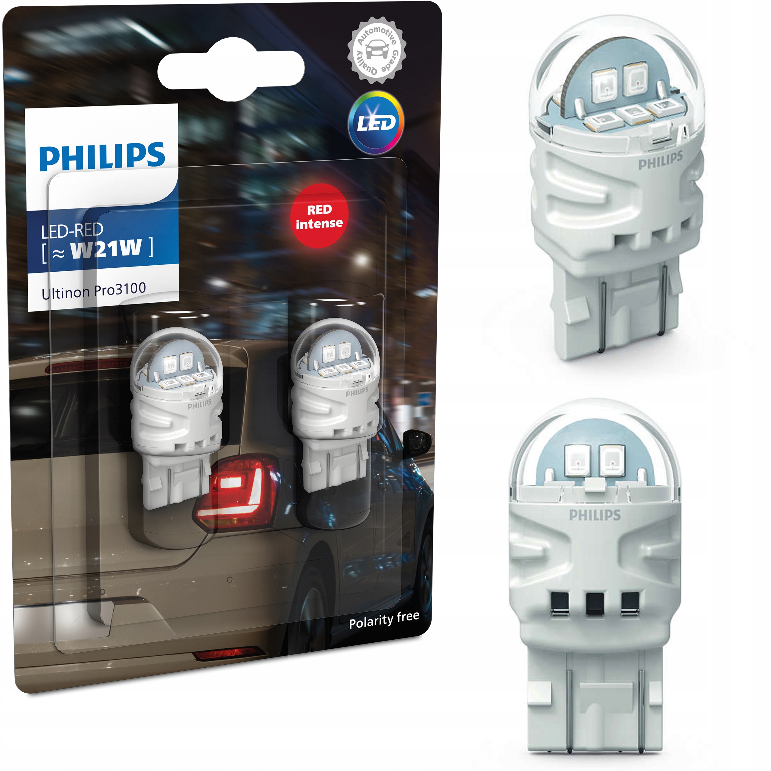 

Żarówki Led Philips Ultinon Pro3100 W21W Red RU31