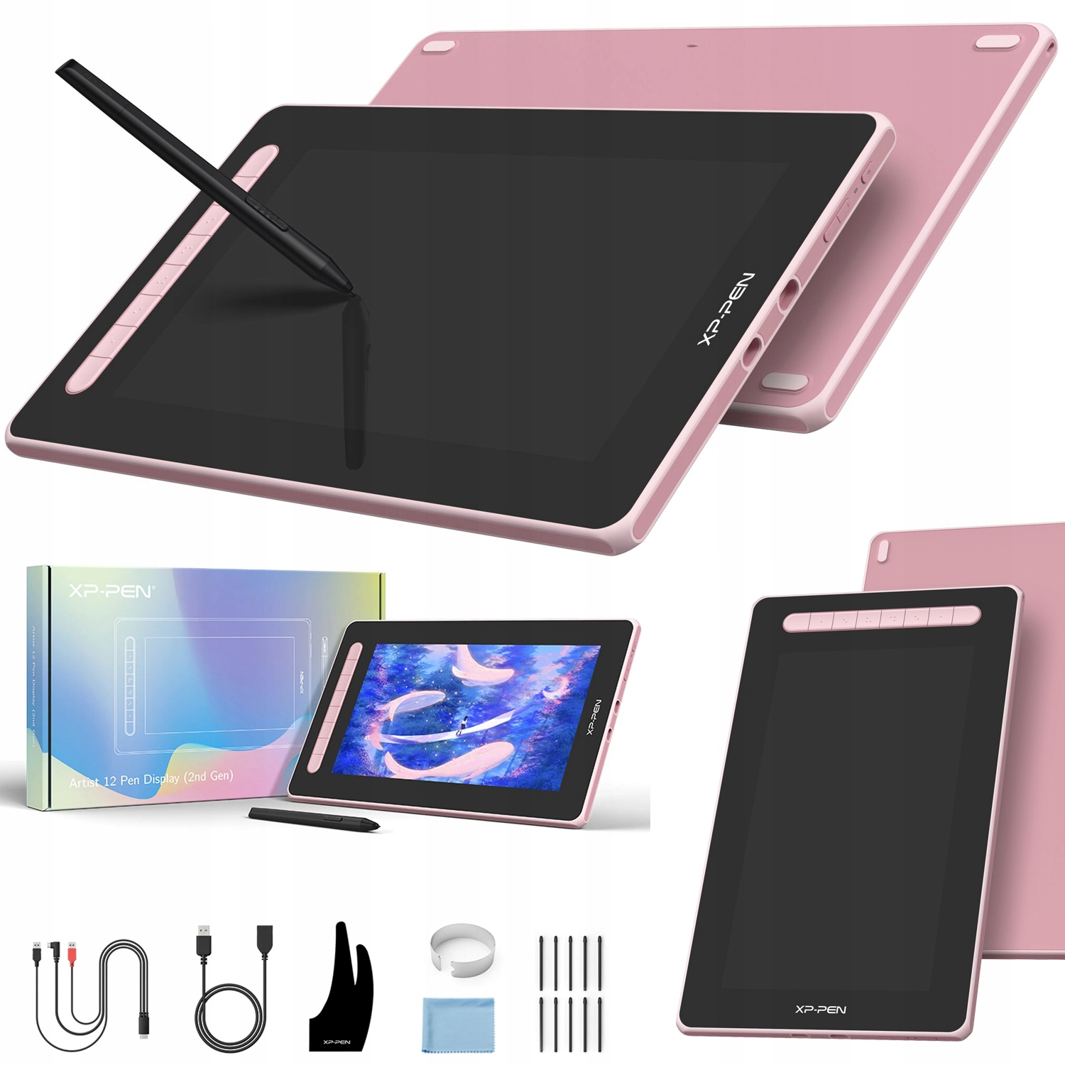 Grafický Tablet Xp-pen Artist 12 2ND Generácie Ružový Pre Grafika