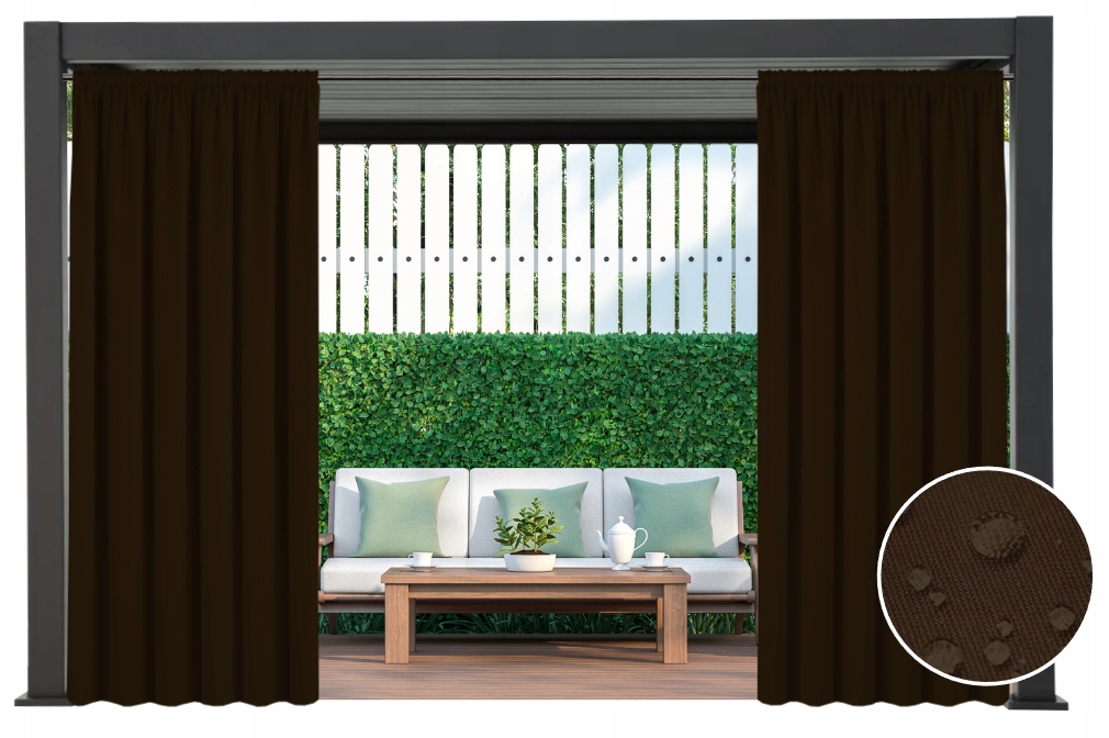 ZASŁONA WODOODPORNA 155x240 OGRODOWA KURTYNA ZEWNĘTRZNA NA TARAS PERGOLE