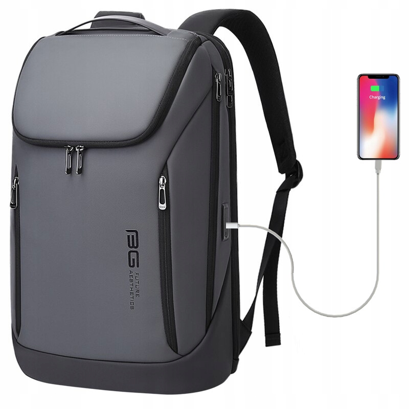 Plecak Bange BG-2517 na laptopa 15,6" z Usb dwukomorowy szary