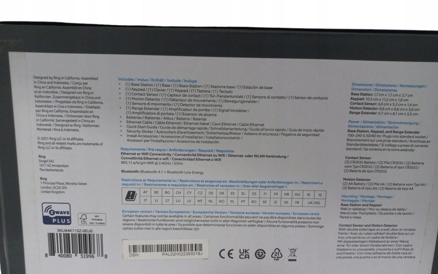 Alarmowy system domowy RING Alarm (2 generacji) EAN (GTIN) 0840080519968