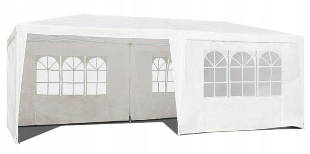 Obchodný záhradný pavilón 3x6 m 6 stien biely MultiGarden