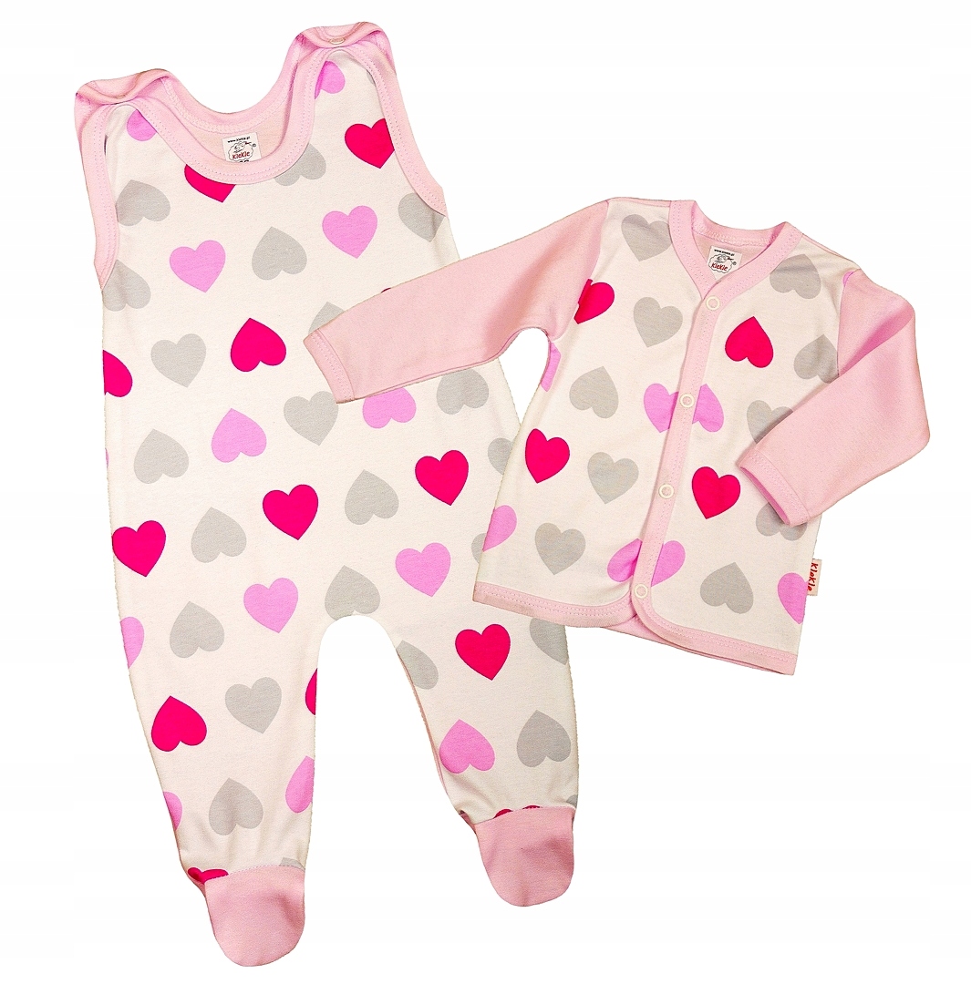 KOMPLET ŚPIOCHY + KAFTANIK SERCA DUŻE 68 KLEKLE