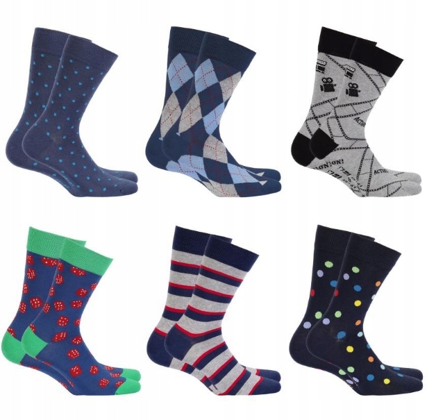 

Uk. Skarpety 6 Par kolorowe 39-41 55 modeli