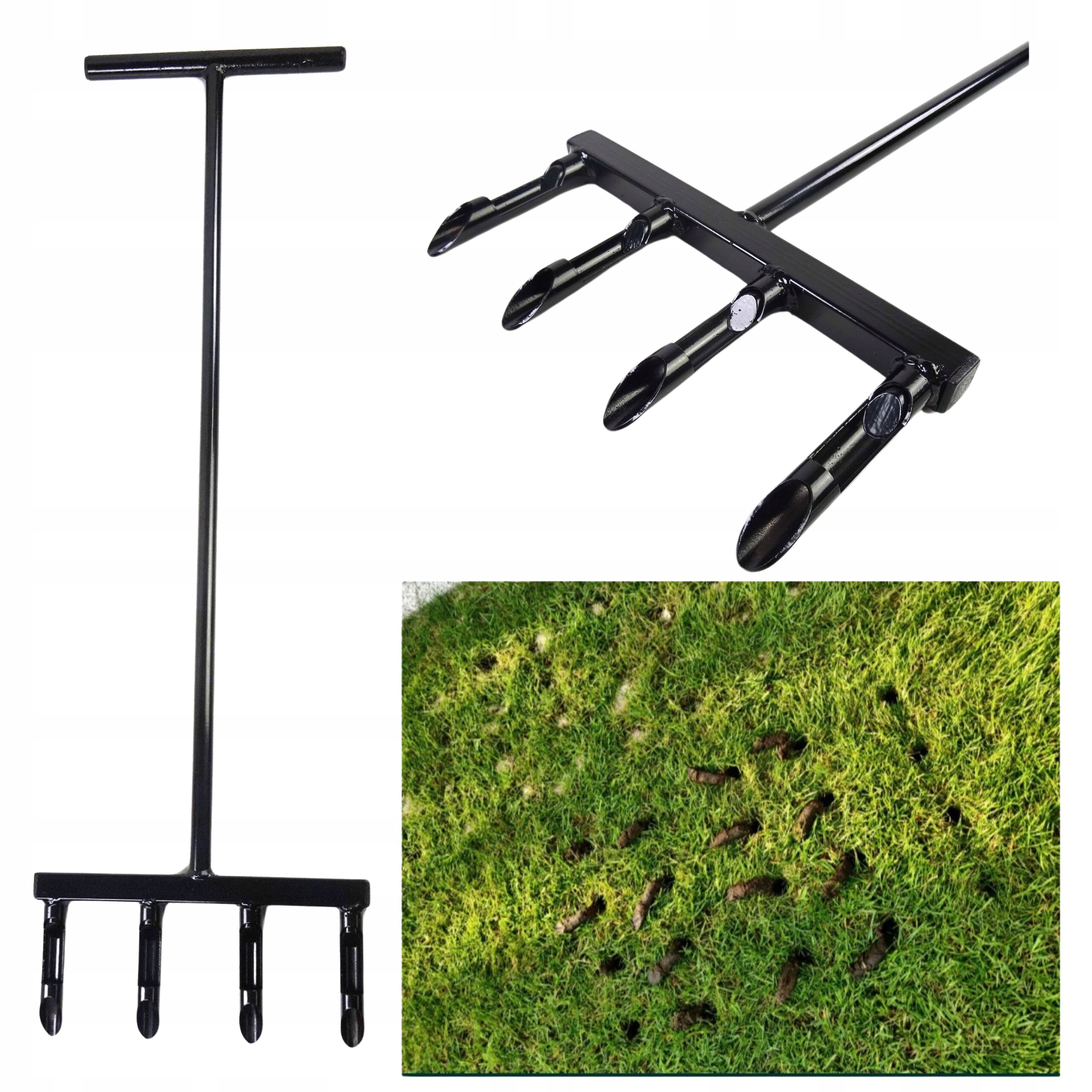 Aerator Areator Rurkowy Ręczny Widły Do Trawnika Napowietrzanie Solidny!