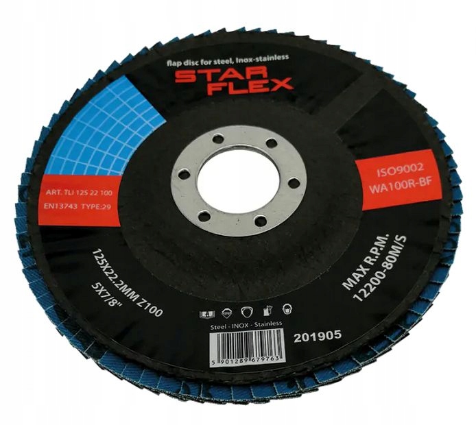 

Tarcza listkowa do szlifowania T29 125x22x100 Inox