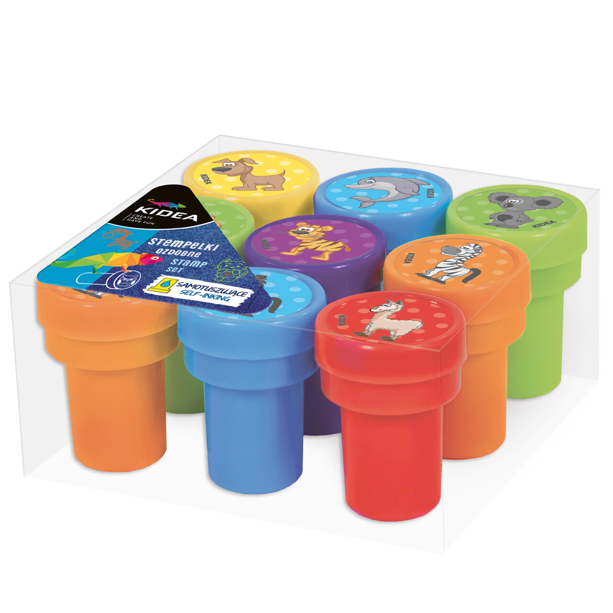 KIDEA STEMPLE PIECZĄTKI DLA DZIECI zwierzaki 9 sztuk Bohater brak