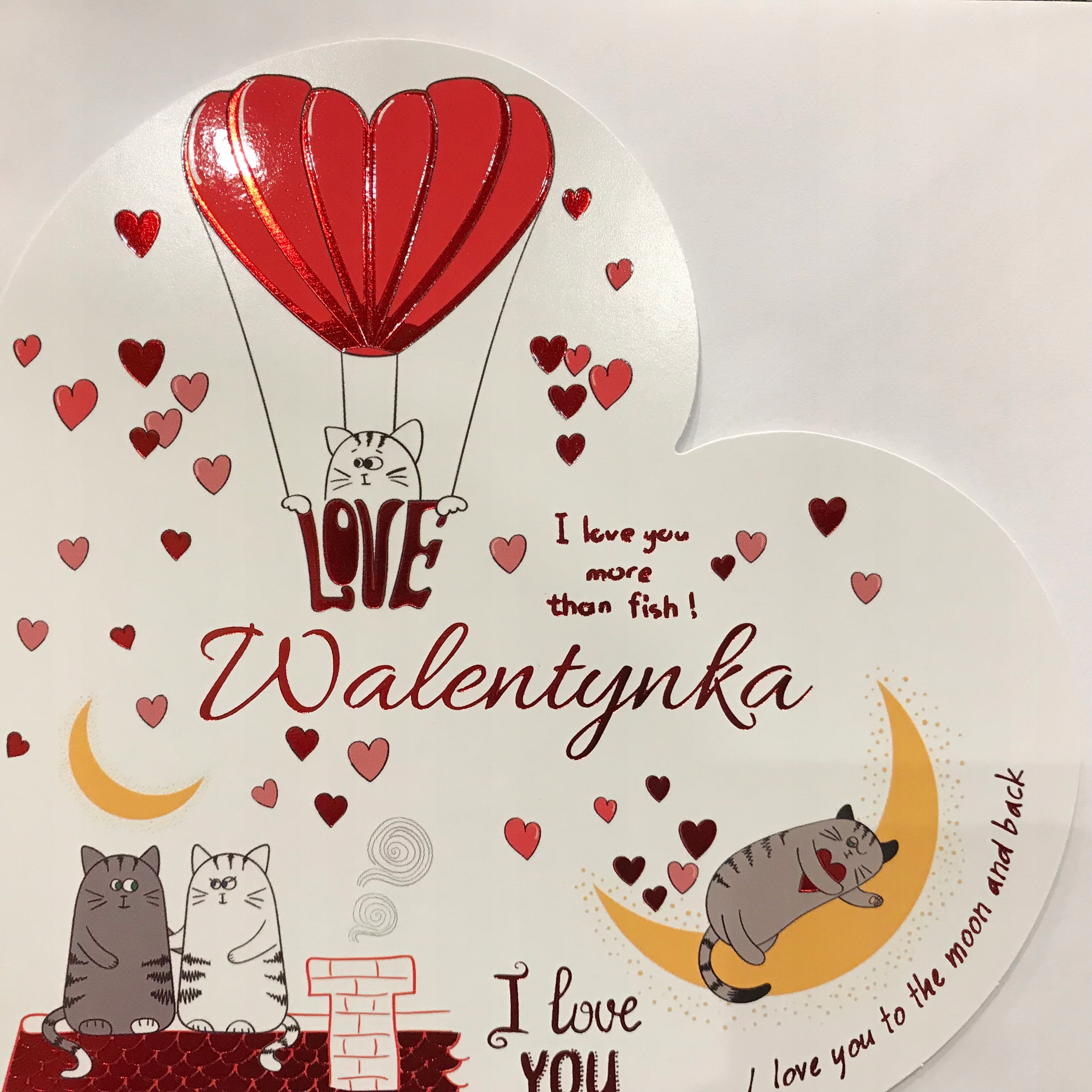 Kartka Walentynki serce Walentynka + koperta tekst