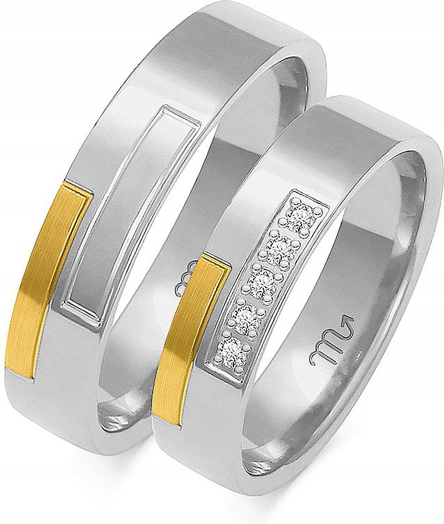 Dámský snubní prsten z bílého zlata 585, velikost 14 15 16, s gravírováním