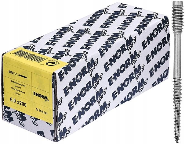 Distanční šrouby dřevo/kámen Torx 6x120 mm 50 kusů E-NORMpro