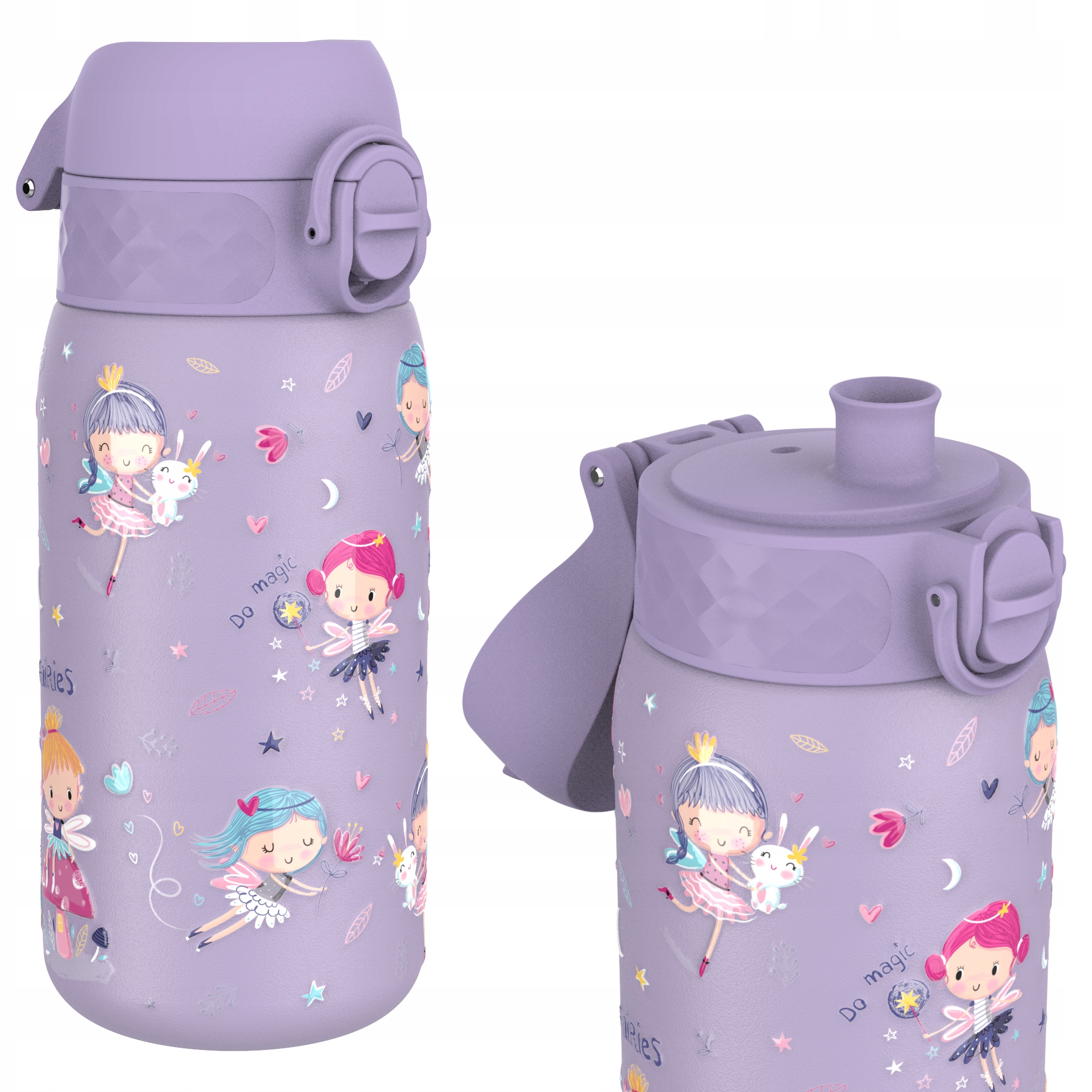 Stalowy Bidon Atest Pzh Wróżka Czary Fiolet Szkolny ION8 0,4 l 400 ml
