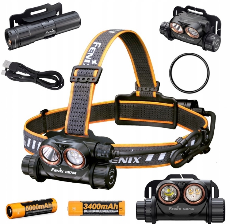 Latarka czołowa Fenix HM75R 1600lm 223 metrów Zestaw