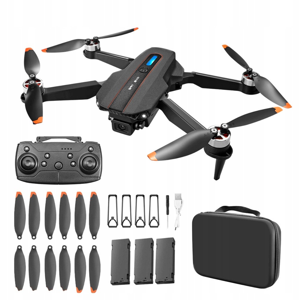 Składany Dron Dwie Kamery Wifi Hd Zabawka Zawis 100m 3x Akumulator 1080p