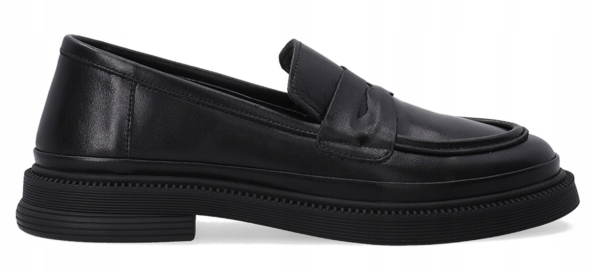 Černé dámské mokasíny klasické kožené ploché z kůže Venezia velikost 40