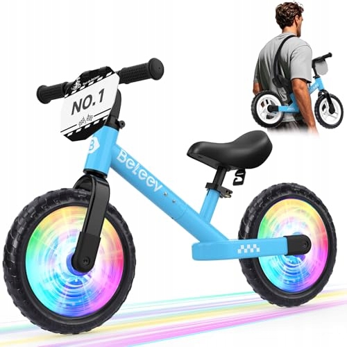 Beleev Rowerek biegowy 12" Led dla dzieci 2-6 lat, regulacja i pasek