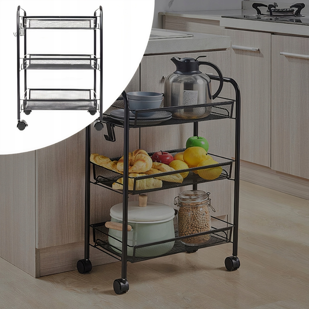 MOBILNA SZAFKA SOLIDNY REGAŁ STOLIK NA KÓŁKACH PRZENOŚNY Z BLOKADĄ METAL EAN (GTIN) 5906196200376