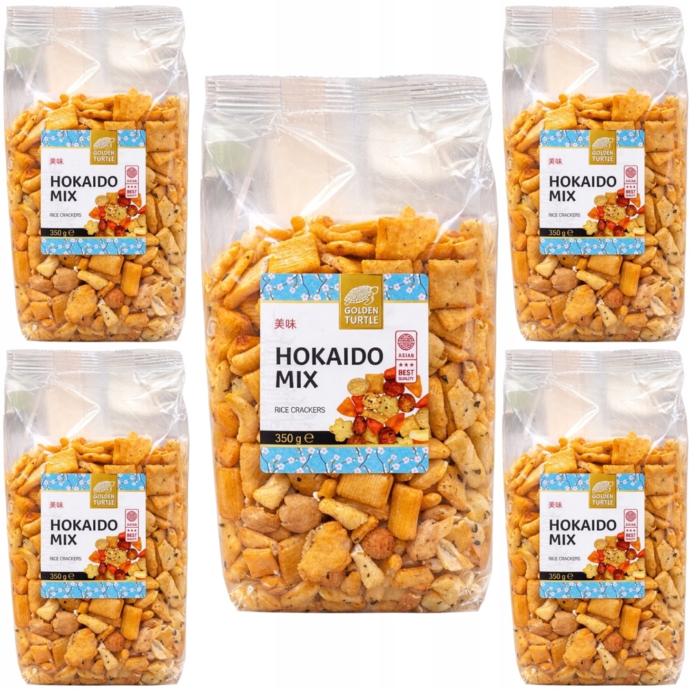 5 x Asijské Krekry Rýžová směs Hokaido MIX Různé lahodné příchutě 350 g