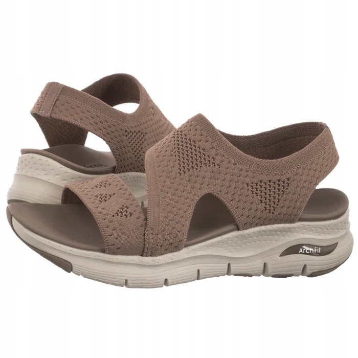 Dámské sandály Skechers Arch Fit Brightest Day Mocha Hnědé