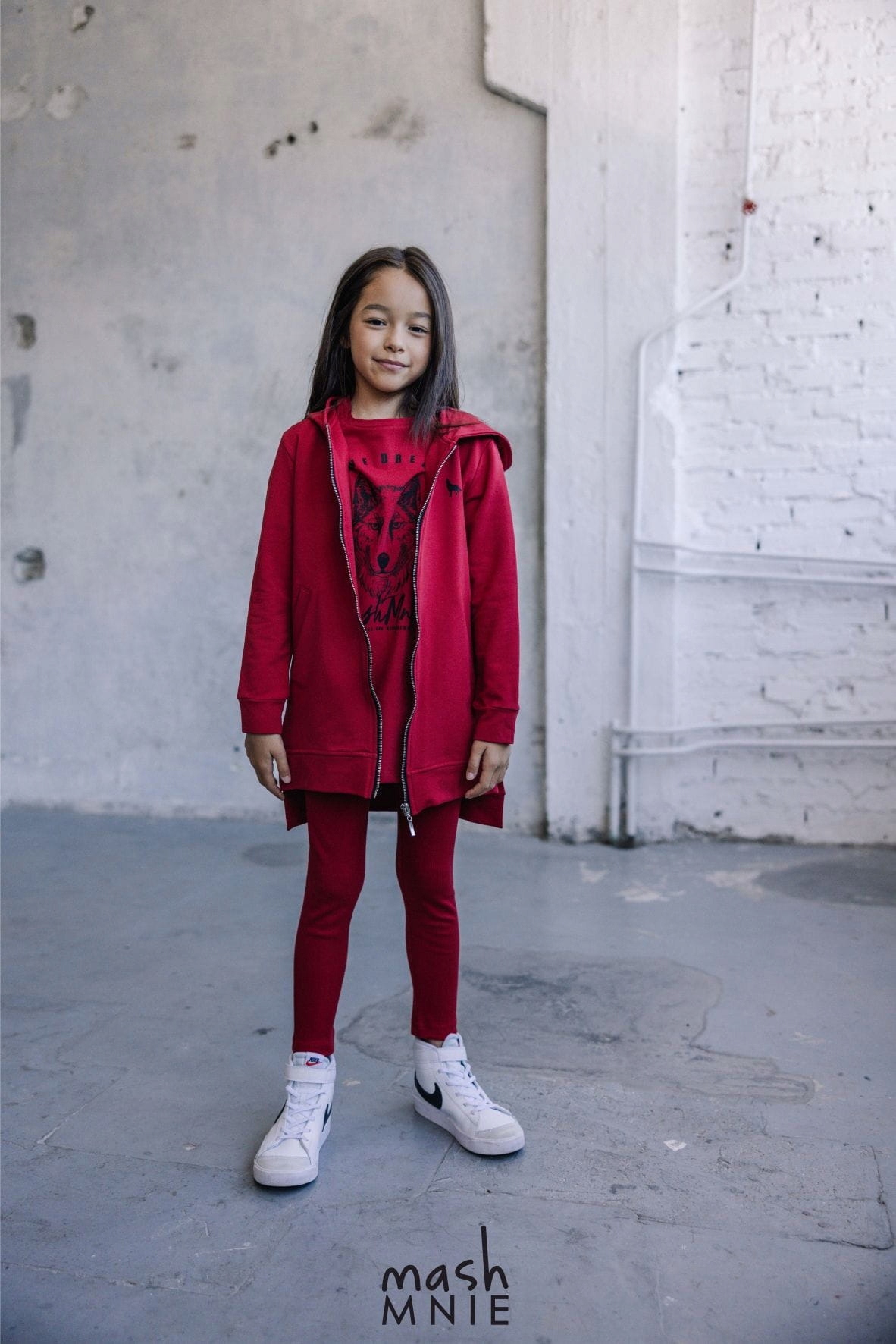 Czerwona tunika z wilkiem Mash MNIE 104 / 110 Marka Mashmnie