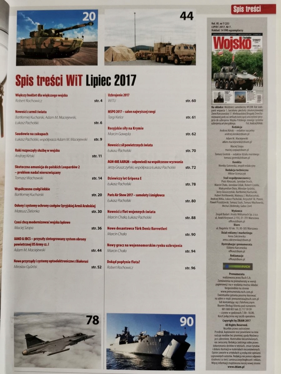 WOJSKO I TECHNIKA NR 7/2017 LIPIEC ISSN 9772450130712