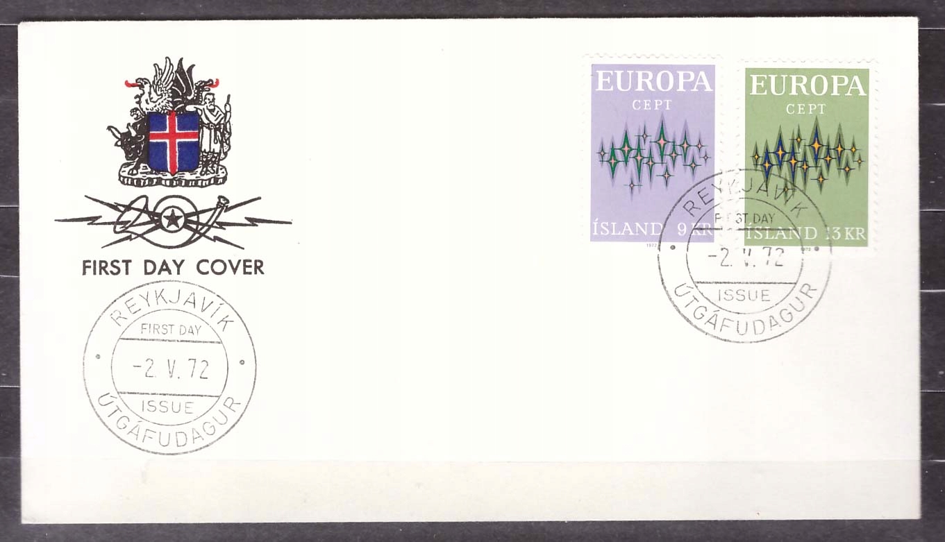 Islandia CEPT Europa koperta FDC 1972