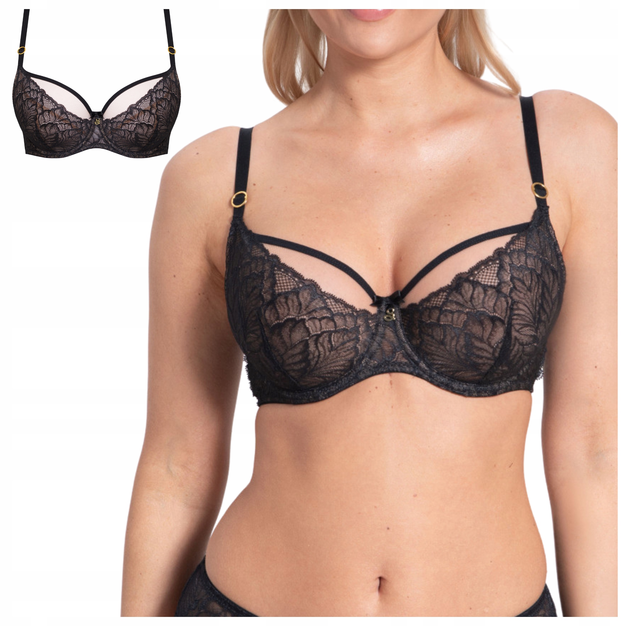 Podprsenka měkká, měkká, krajková, černá, pohodlná podprsenka Samanta Amelia 65H