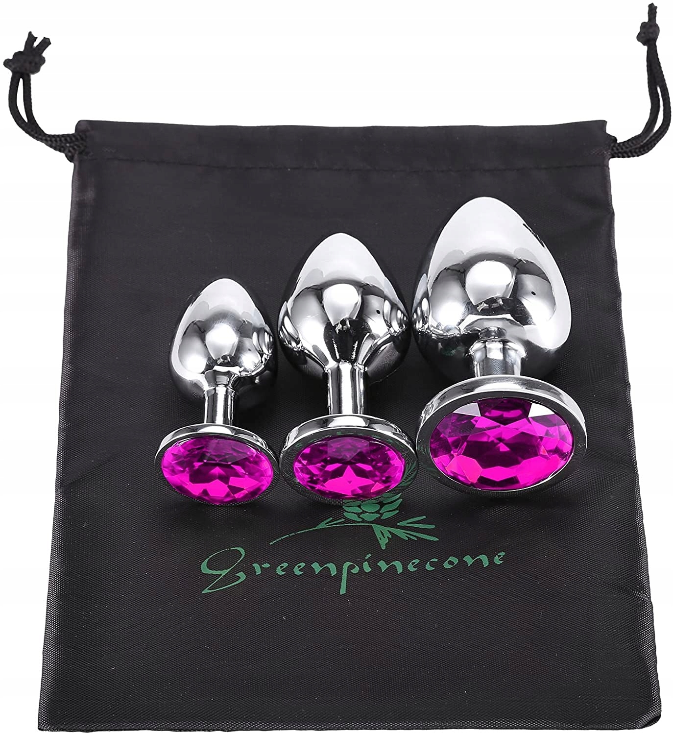 GREENPINECONE Metal Anal Plugs with Crystal Set — miniatura 2