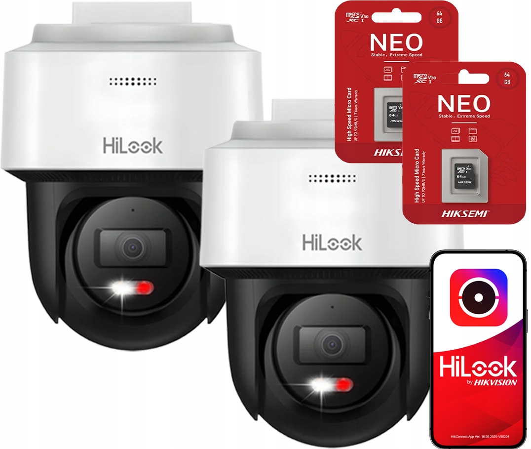 2x 6Mpx otočná PoE vonkajšia kamera PTZ-N2C600M-DE HiLook Hikvision 64GB