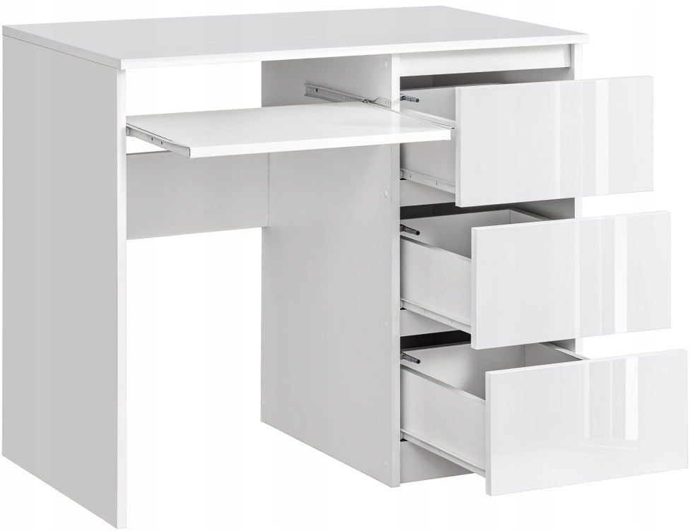 Biurko 3 szuflady prawe BIAŁY POŁYSK EAN (GTIN) 5904665220412