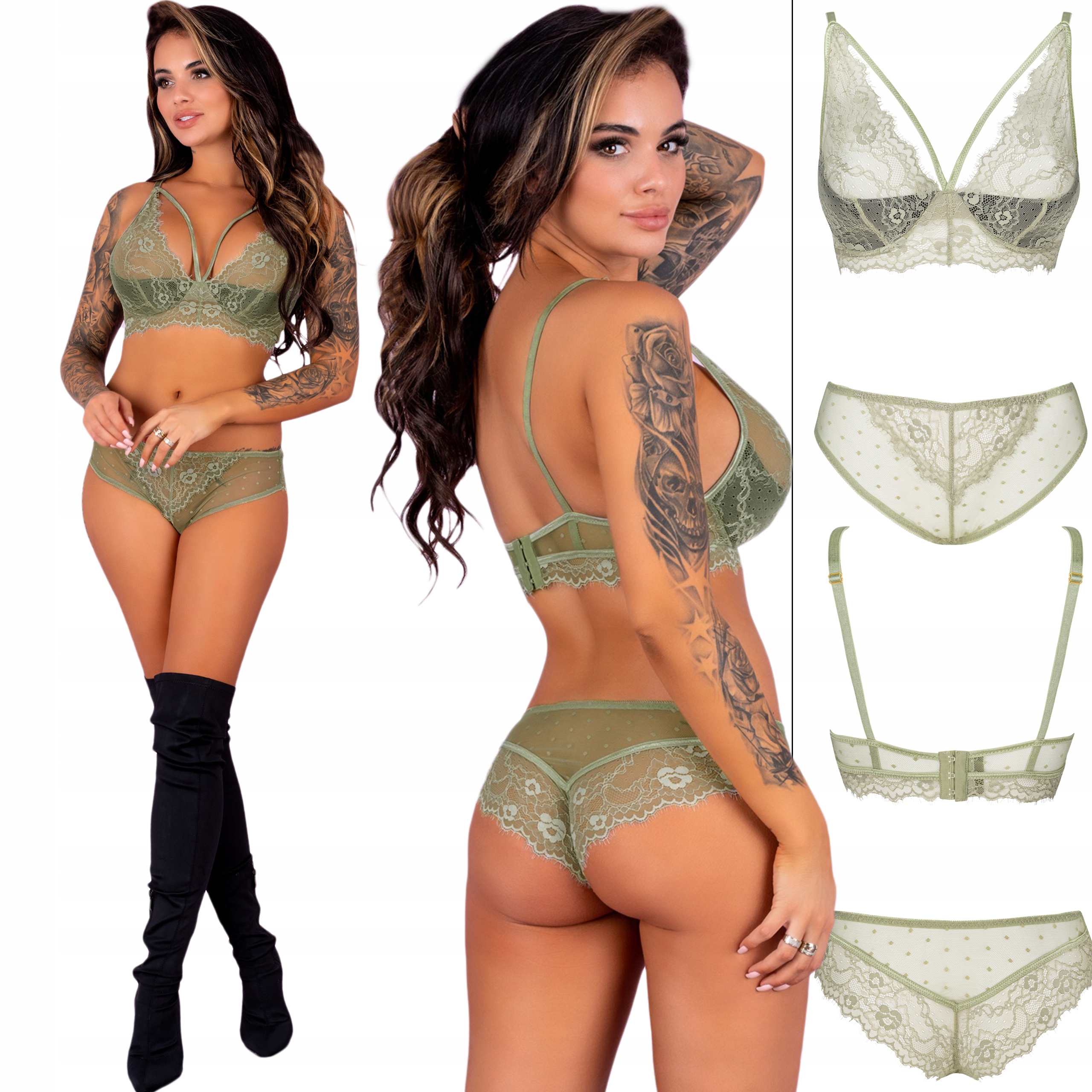 

Livco Corsetti Pine Khaki Komplet Bielizny S/m