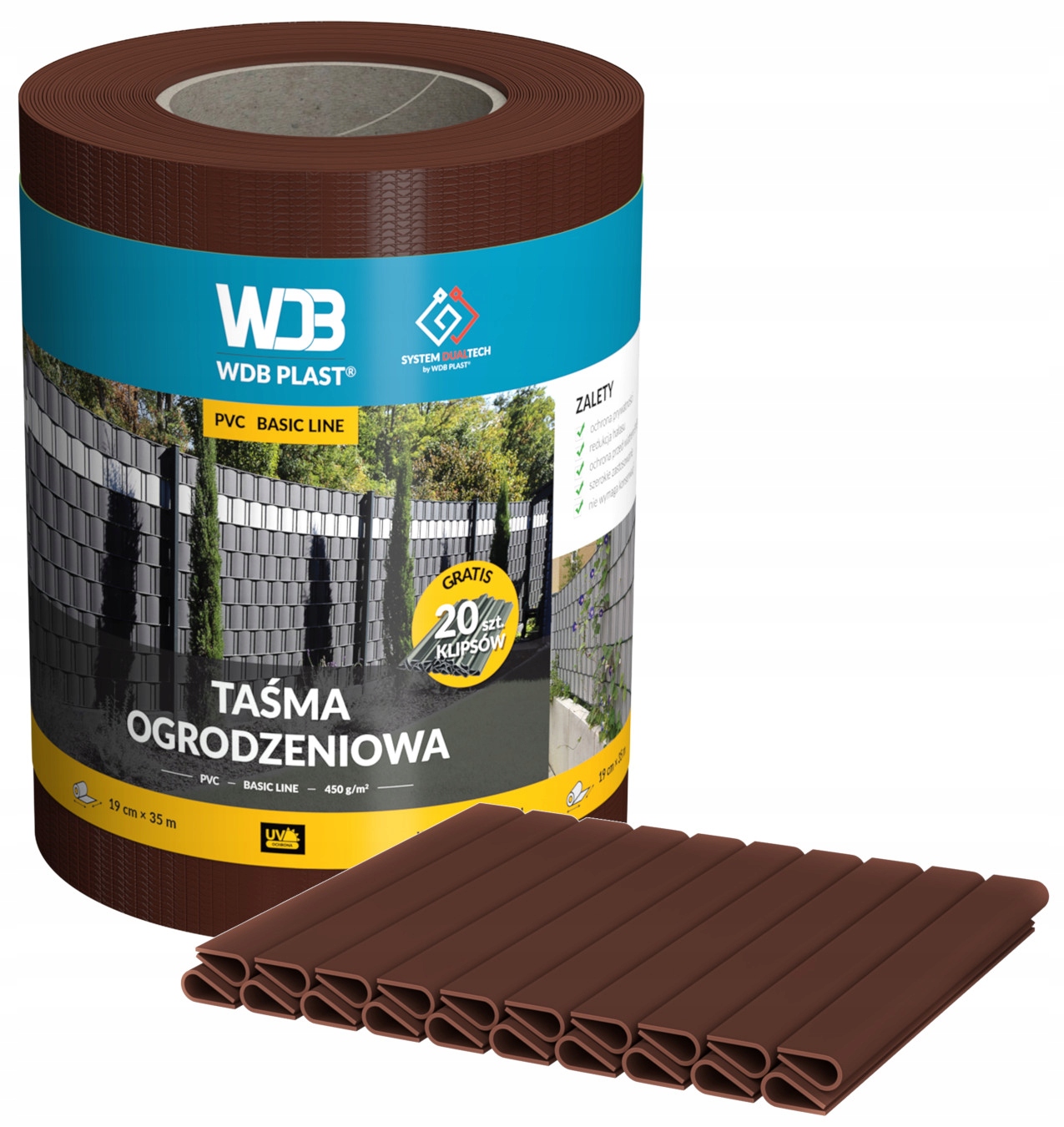 

Taśma Ogrodzeniowa Brązowa 19CM Na Ogrodzenie Płot