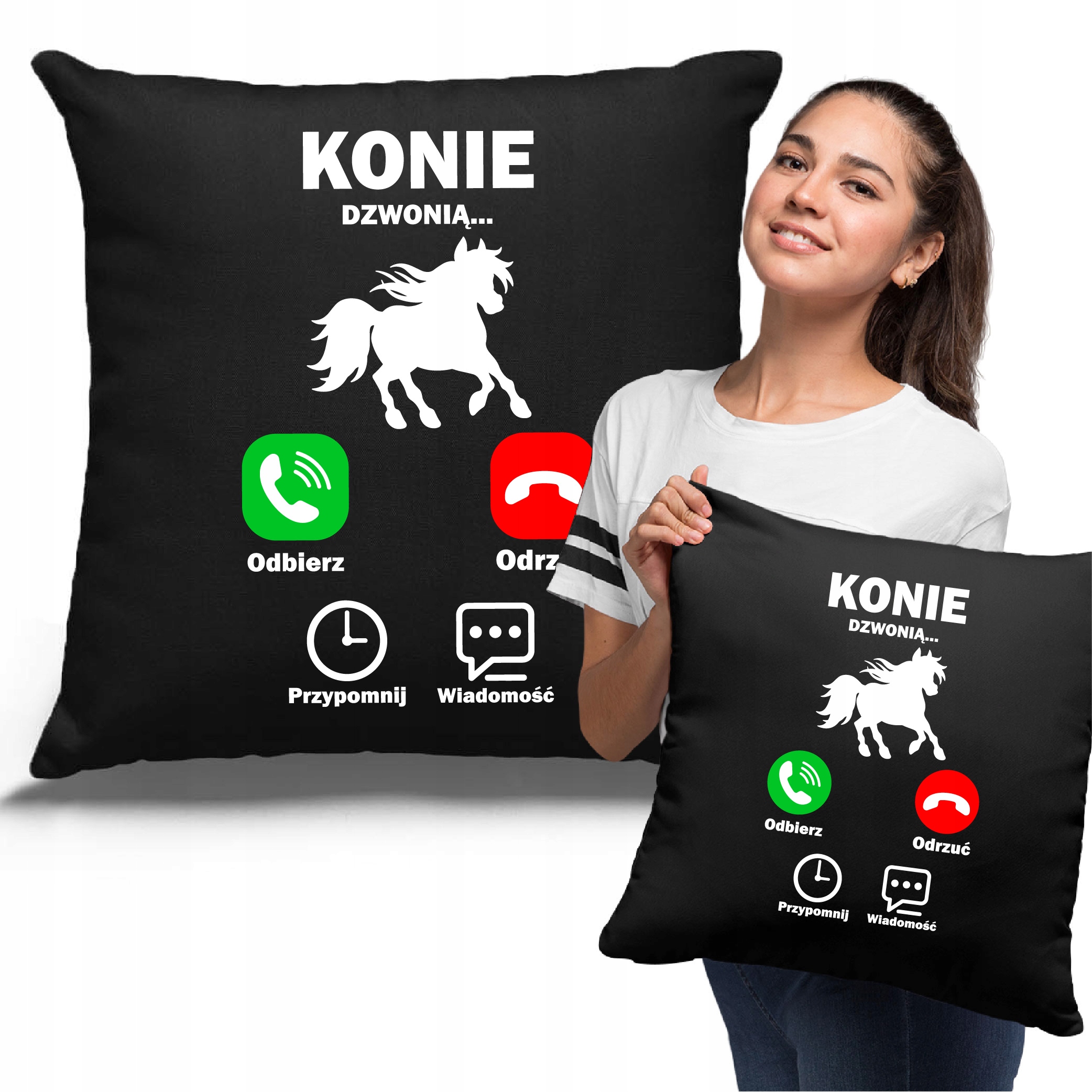 

Poduszka Jazda Konna Konie Dzwonią Musze Iść Fanka