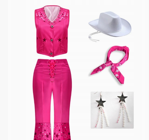 Kostým Barbie Kovboj Disco 80. a 90. Léta Ples Karneval XL