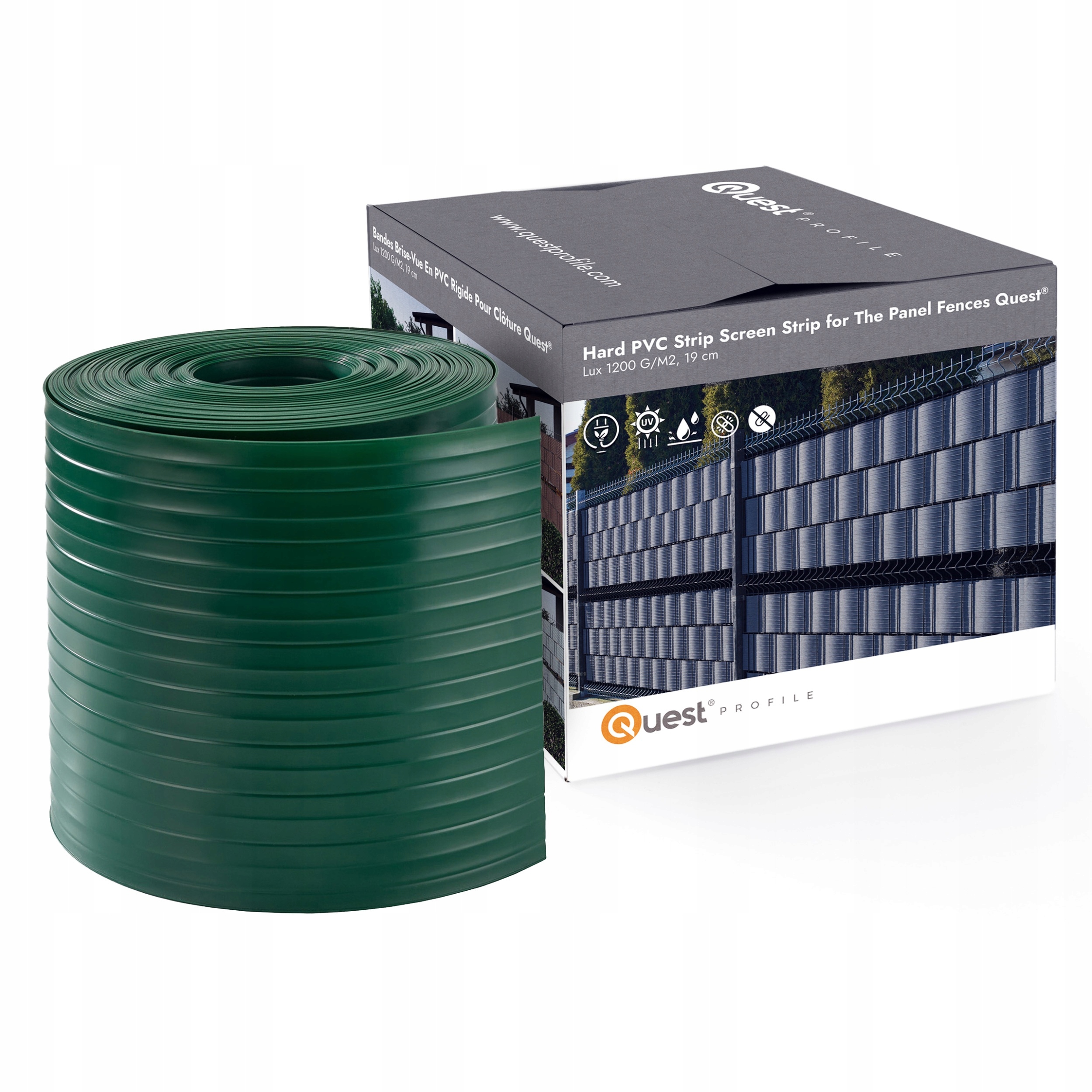 Stínící panelové pásy, kryt na oplocení Silný 900 g/m2, 19 Cm, zelená 26