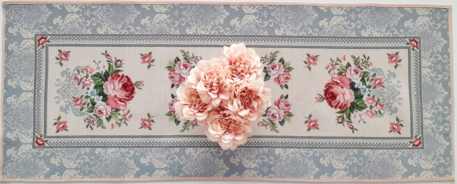 Běhoun 40x100 cm 386GR Roses Grey