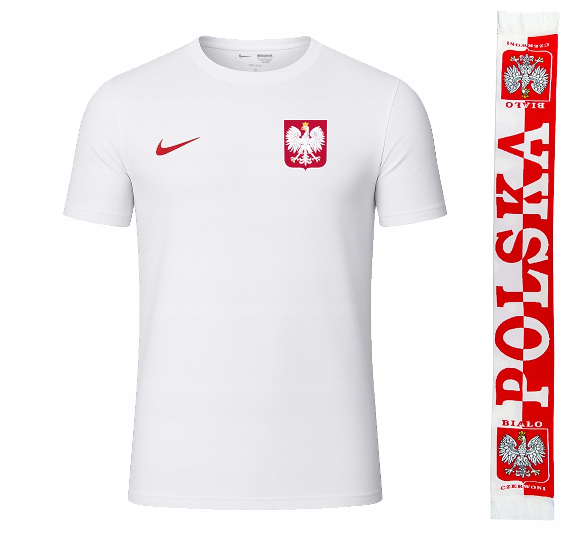 Koszulka Nike Polska Kibica Reprezentacji XL Szalik Dwustronny zestaw