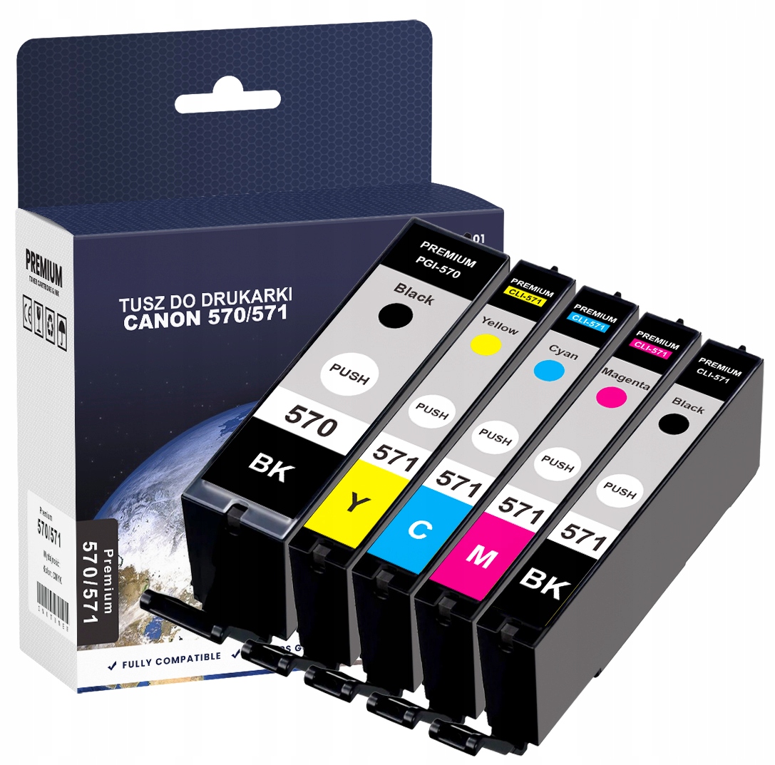 

5x Tusz Do Canon Pixma MG5750 MG6850 MG7750 PGI570