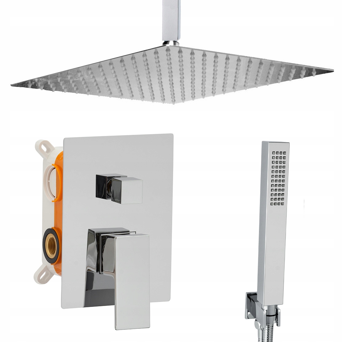 Stropný Podomietkový Sprchový Set S Dažďovou Sprchou 30 CM, Rameno 35 CM