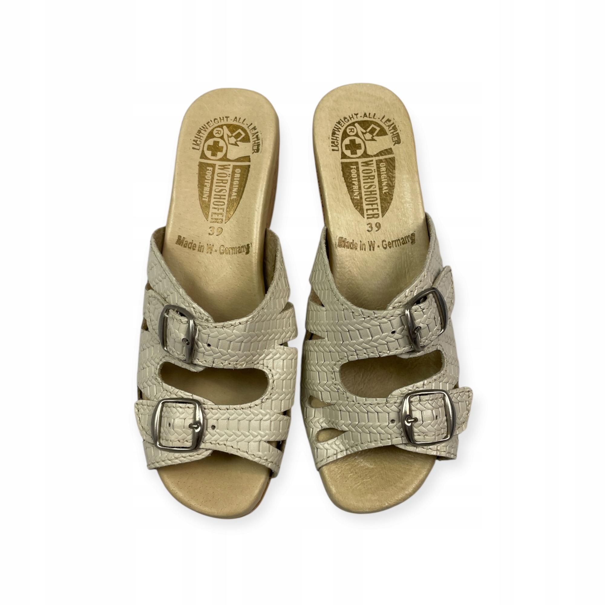 Nazouváky, velikost 39 – přírodní kůže, vyrobeno v Německu