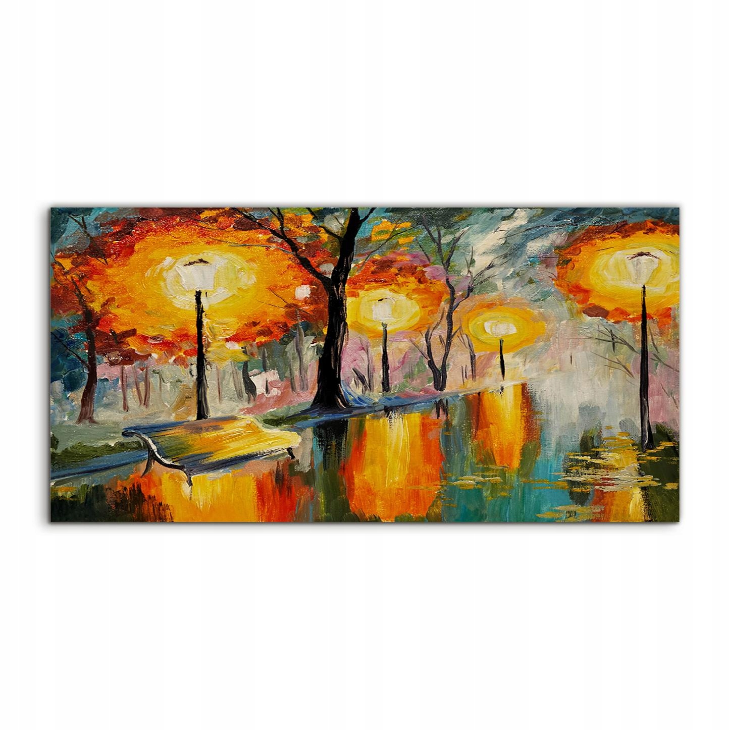 Akrylový obraz 100x50 nástenný Jeseň Ulica Krajina