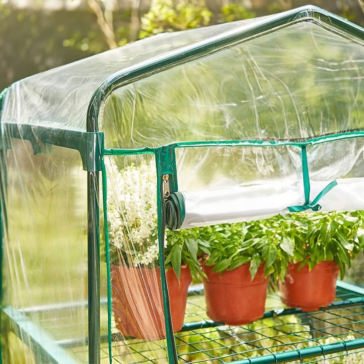 MINI SZKLARNIA BALKONOWA OGRODOWA 5 PÓŁEK PIONOWA FOLIAK 190x70x50 cm Wysokość produktu 190 cm