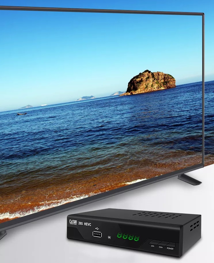 DEKODER TUNER TV NAZIEMNEJ HD DVB-T2 HEVC H.265 HQ Kod producenta T2 DO TELEWIZJI NOWY STANDARD SOLIDNY