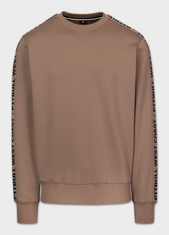 Pánská Mikina crewneck Pitbull Arbor Tape, silný materiál, lampasy na rukávech