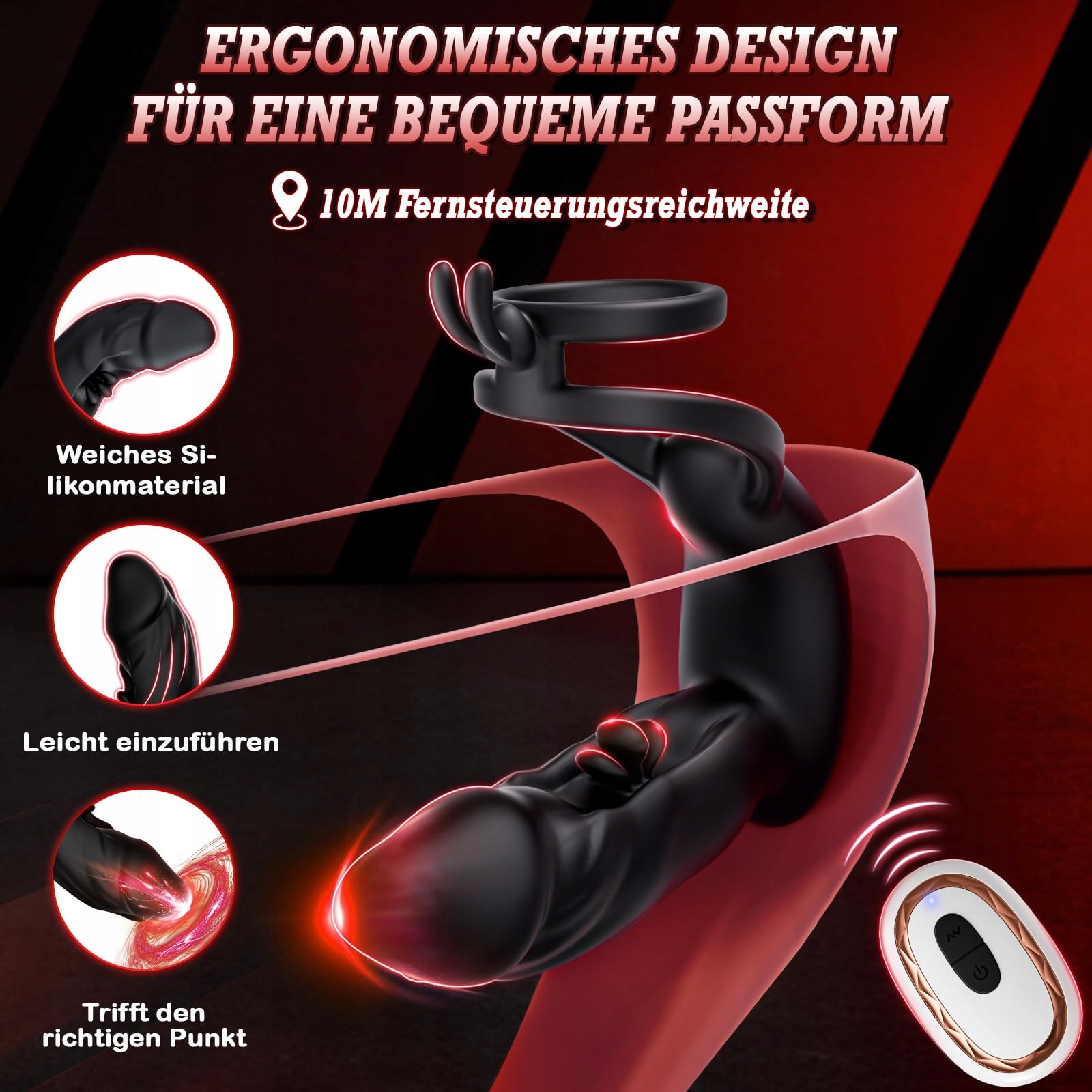 ANALPLUG Wibrator Analny Silikonowy Z 10 Trybami Dla Mężczyzn — miniatura 7