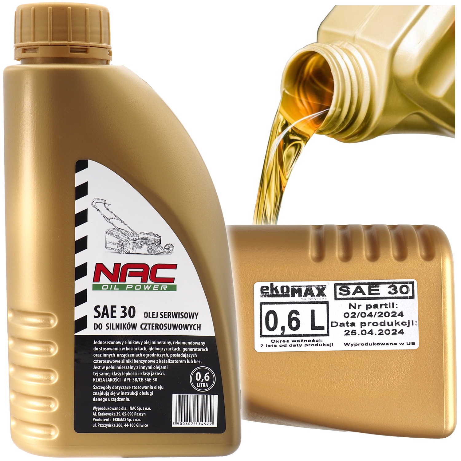 OLEJ DO KOSIARKI AGREGATU TRAKTORKA SAE30 0,6L NAC PRODUKCJA 2024