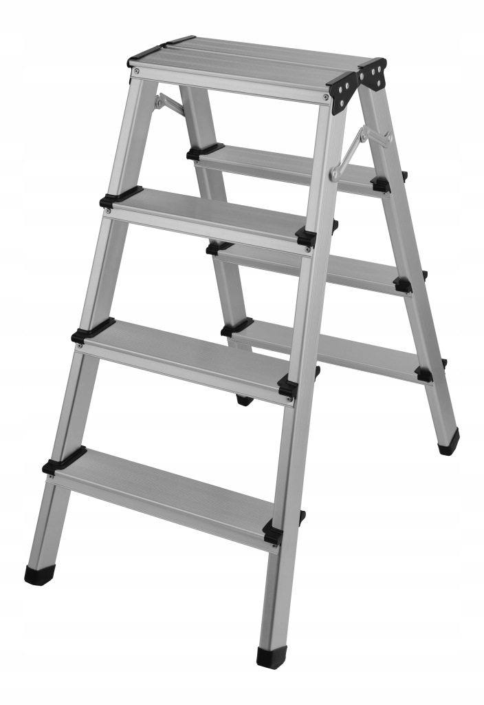 Žebřík Skládací Hliníkový 4 stupňový oboustranný domácí lehký 78cm 150kg