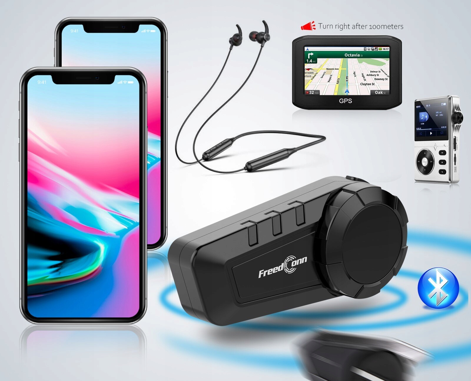 INTERKOM BLUETOOTH FREEDCONN KY-PRO MODEL 2022 NEW Typ mikrofonu hybrydowy