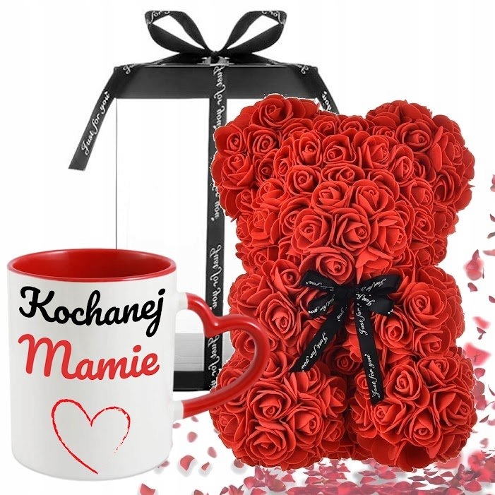 PREZENT DLA MAMY ZESTAW PREZENTOWY NA DZIEŃ MATKI KUBEK +MIŚ Z RÓŻ