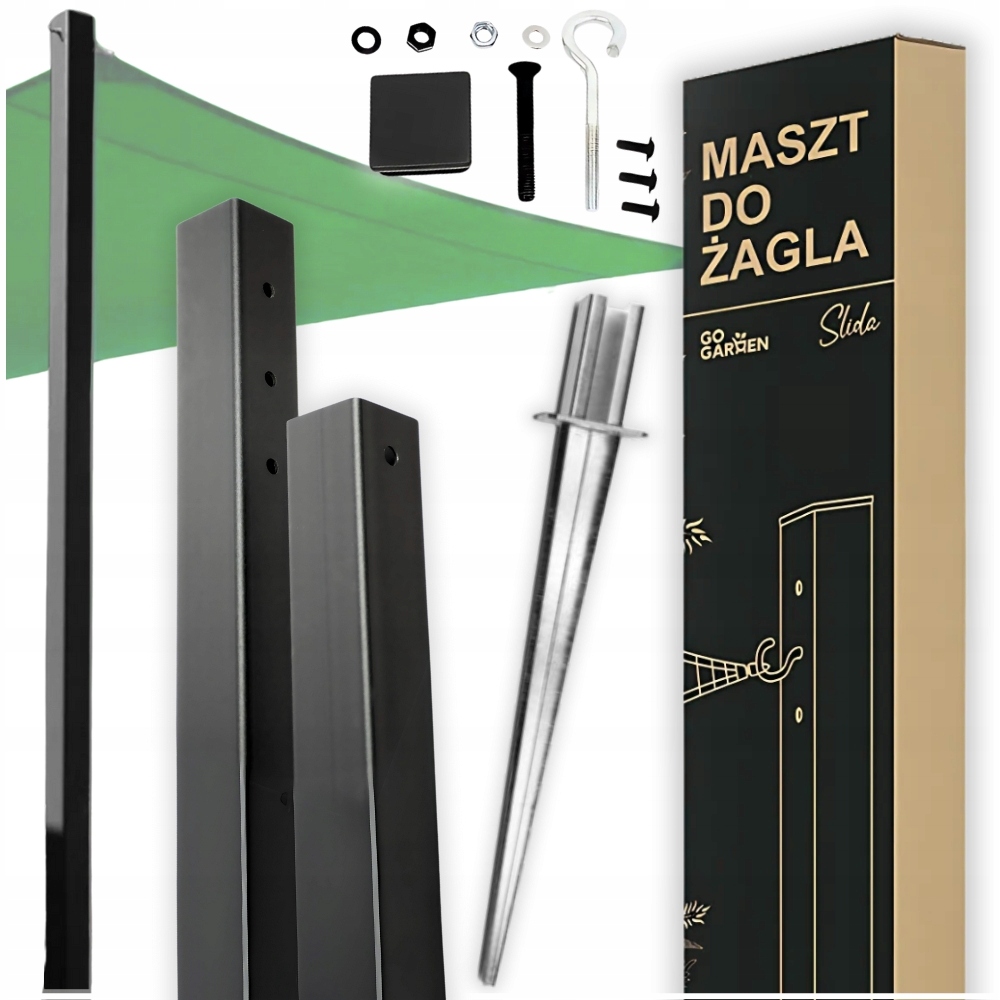 Stožár Sloupek Pro Zahradní Plachtu Kotvící Kolík Sada S Nastavitelnou Výškou 240 CM